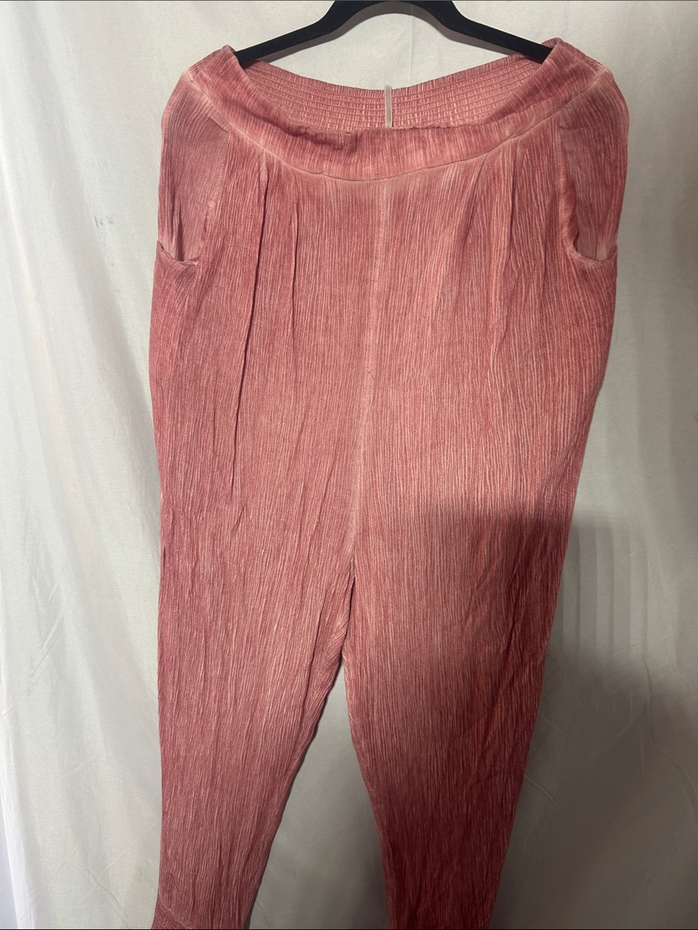Free People Rose-Pink Pleated Track Pants